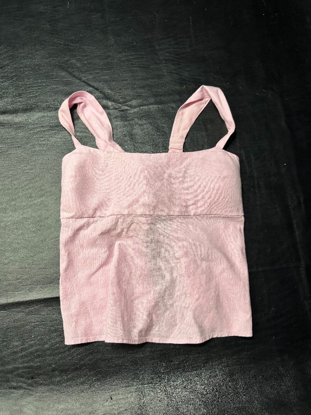 Hollister Linen-Blend Open-Back Square-Neck Pink Cami Top